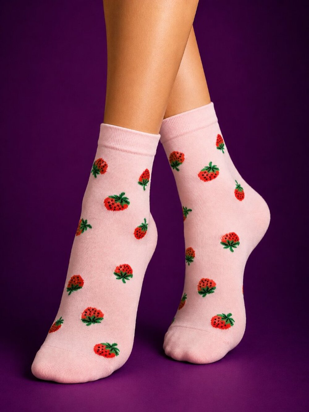 Kate Spade NY Pink Strawberry Quarter Socks 3 Pair - NWT Cute Fruit Print